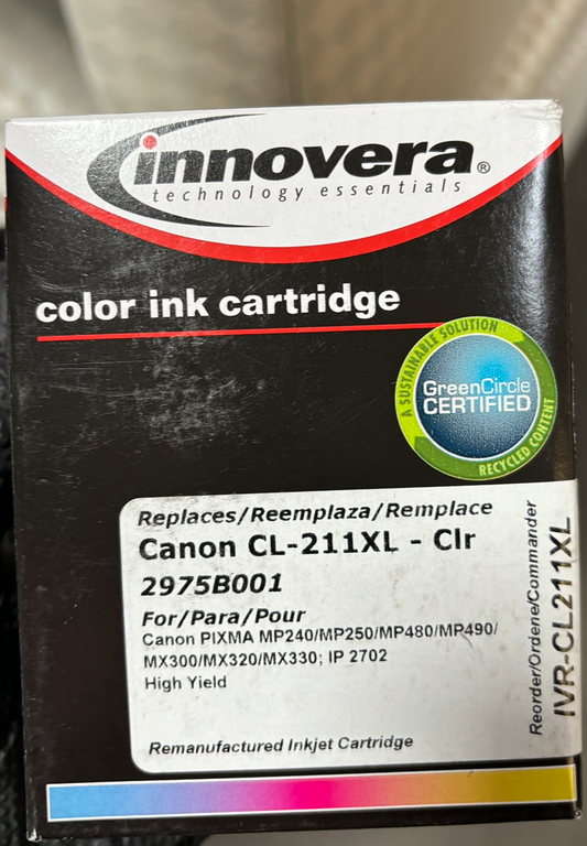 Innovera Remanufactured (CL211XL) Ink, 349 Page Yield, Tri-Color (IVRCL211XL)