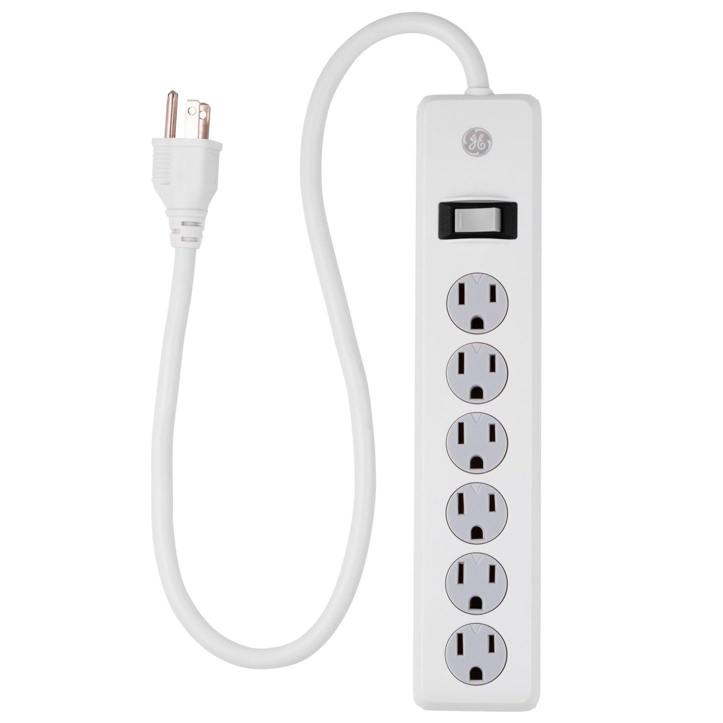 GE Outlet Tap, Surge Protector, 2 ft, White