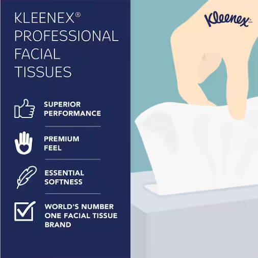 Kleenex 2 Ply Facial Tissue, 100 Sheets