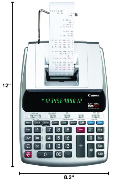 Canon Mp11dx-2 Printing Calculator, Black/red Print