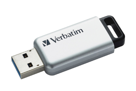 Verbatim Store 'n' Go Secure Pro USB Flash Drive with Aes 256 Encryption, 64 Gb, Silver ( VER98666 )