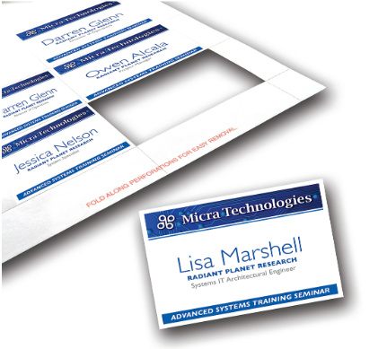 Avery Name Badge Insert Refills, Horizontal/vertical, 2 1/4 X 3 1/2, White, 400/box ( AVE5390 )