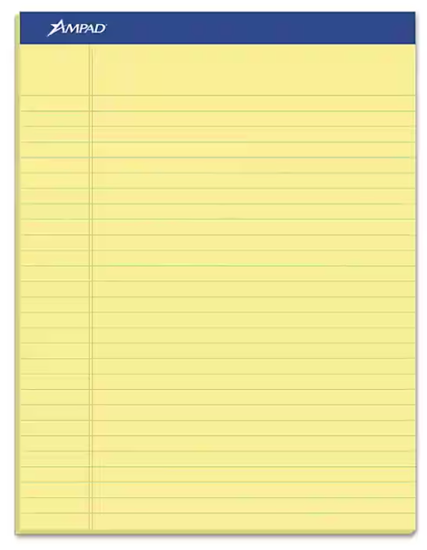 Ampad Writing Pads, 12pk/50 sheets