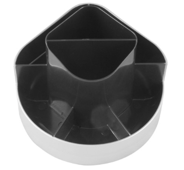Kantek Rotating Desk Organizer, 8 Compartments, Plastic, 6 X 5.75 X 4.5, Black ( KTKORG620 )