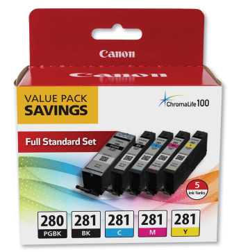 Canon PGI-280/CLI-281 5 Color Ink Pack for Select PIXMA Printers