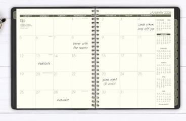 At-a-GLANCE Recycled Monthly Planner with Perforated Memo Section, 8.75 X 7, Black Cover, 12-month (jan to Dec): 2025