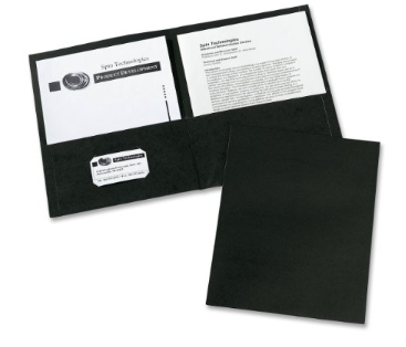 Avery Two-pocket Folder, 40-sheet Capacity, 11 X 8.5, Black, 25/box