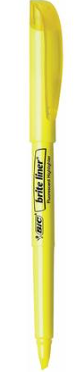 BIC Corporation Highlighter,w / Pocket Clip,Chisel Point (YELLOW)