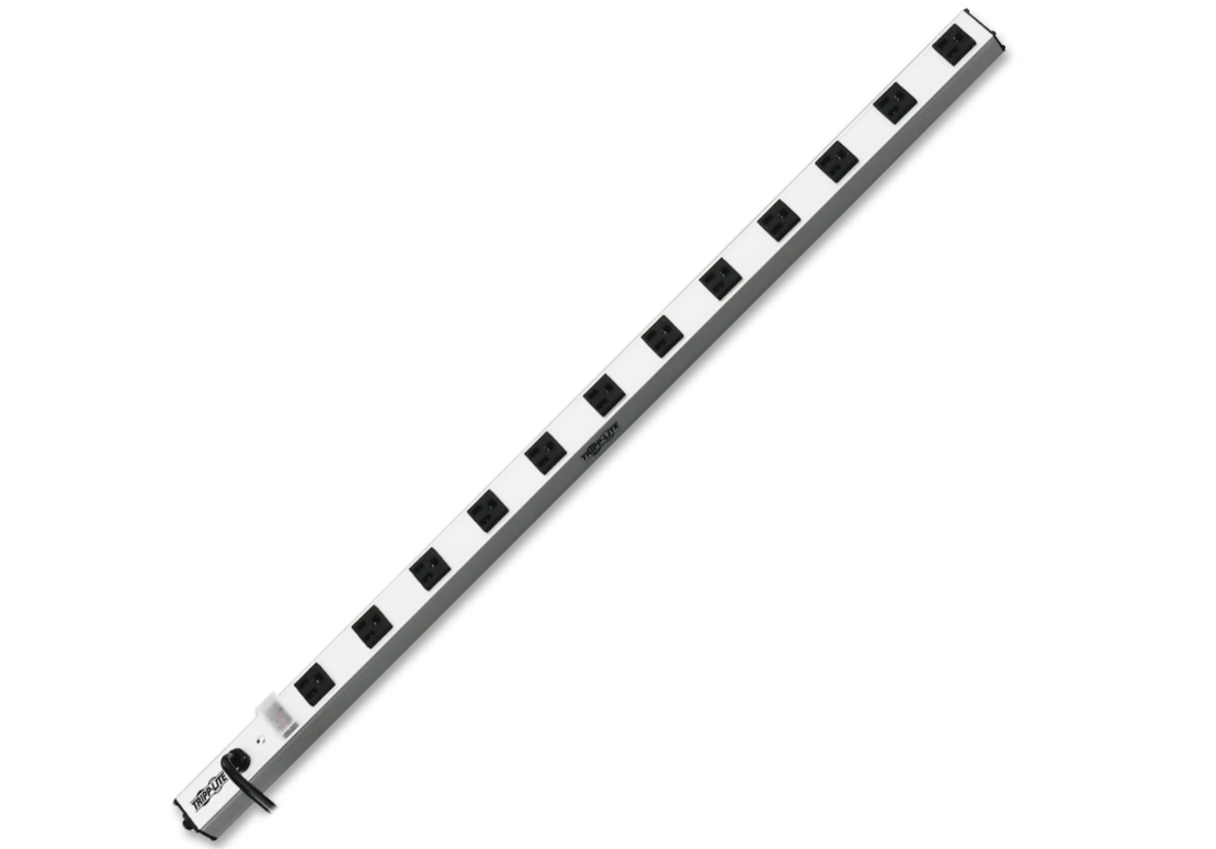 Tripp Lite PS3612 12-Outlet Vertical Power Strip, 120V, 15amp, Black
