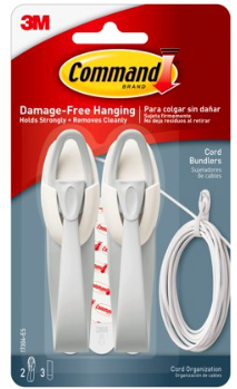 Command Cord Bundlers Gray Damage Free Organizing 2 Cord Bundlers and 3 Command Strips