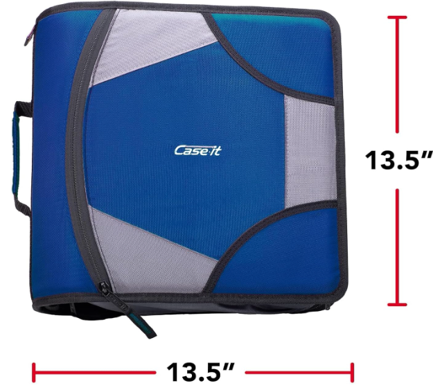 Case It Binder,4 ,Dring,zipper,be D-186-mblu