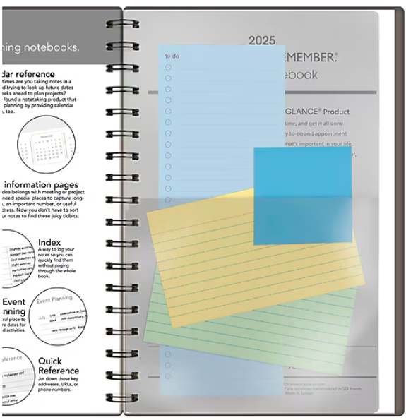 At-a-GLANCE Plan. Write. Remember. 6"W X 9"H Daily Planner, Gray (80620330)