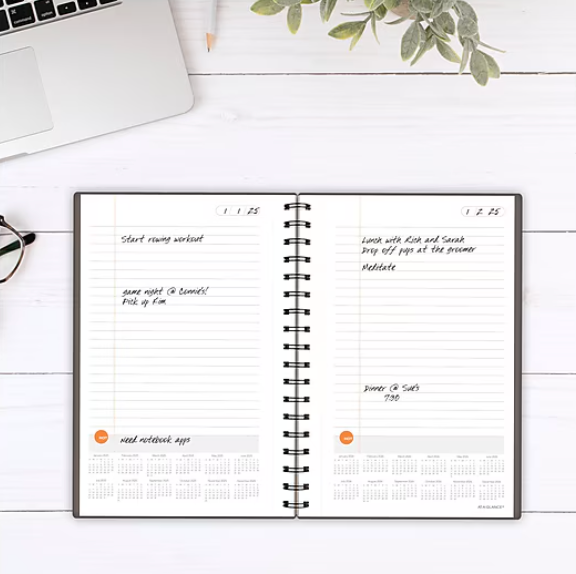 At-a-GLANCE Plan. Write. Remember. 6"W X 9"H Daily Planner, Gray (80620330)