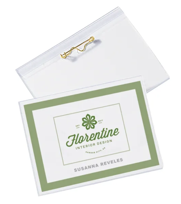 Avery Pin Style Soft Top Loading Name Badge Holder Kit, Clear, Pack of 100 (3 x 4in)