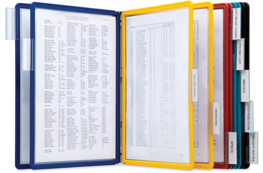 Durable Wall Mounted Reference System, 10 Double-Sided Panels, Letter-Size, Assorted Colors, VARIO Design