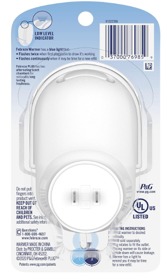 Febreze Plug In Air Freshener Fade Defy Plugs, Scented Oil Warmer
