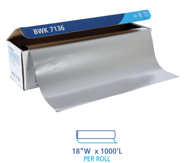 BWK7136 Extra Heavy-Duty Aluminum Foil Roll, Silver - 18 in. X 1000 Ft.