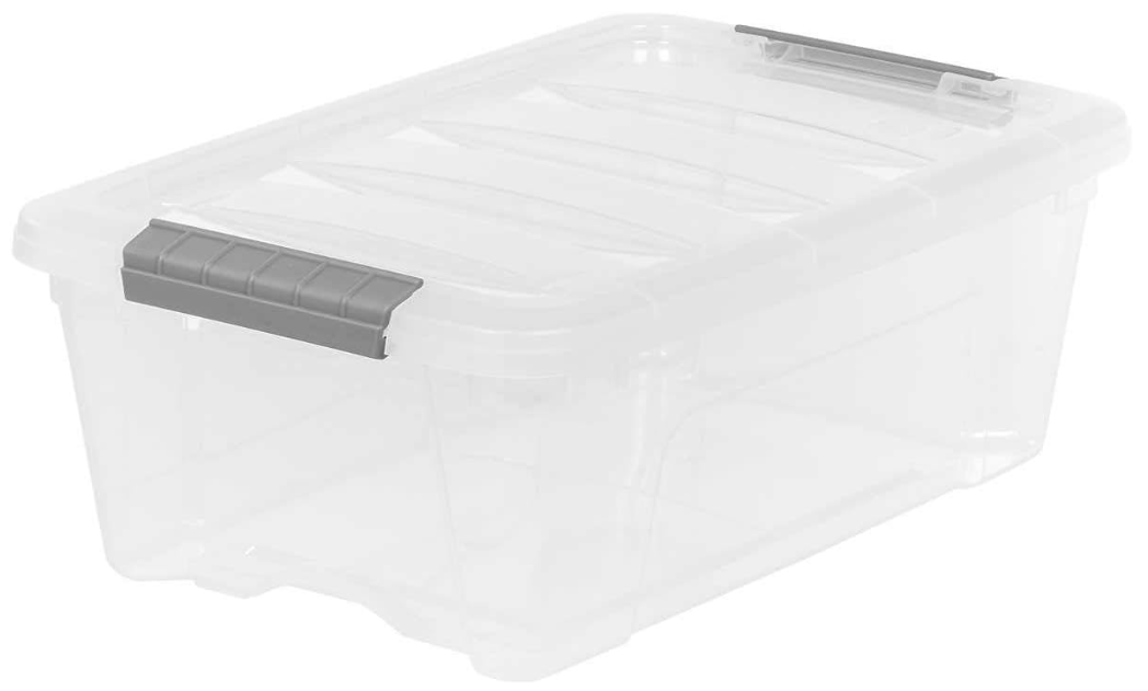 Iris Buckle up Storage Box 12.9 Quart Clear 4 Count