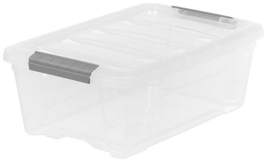 Iris Buckle up Storage Box 12.9 Quart Clear 4 Count