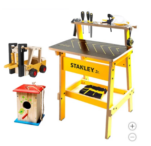 Stanley Jr. Kids Workbench Tool Set and 2 Wooden Kits