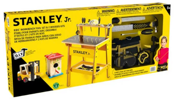 Stanley Jr. Kids Workbench Tool Set and 2 Wooden Kits