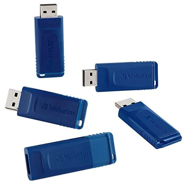 Verbatim Classic USB 2.0 Flash Drive, 8 Gb, Blue, 5/pack