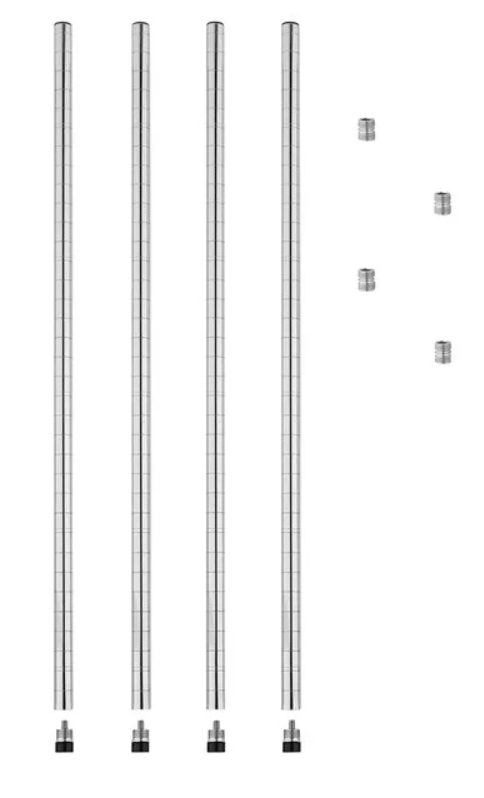 Alera ALESW59PO36SR 36" Silver Stackable Posts for Wire Shelving - 4/Pack
