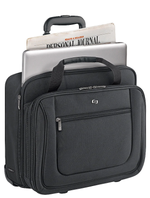 Solo® Rolling Laptop Case/Overnighter, Ballistic Poly, Black
