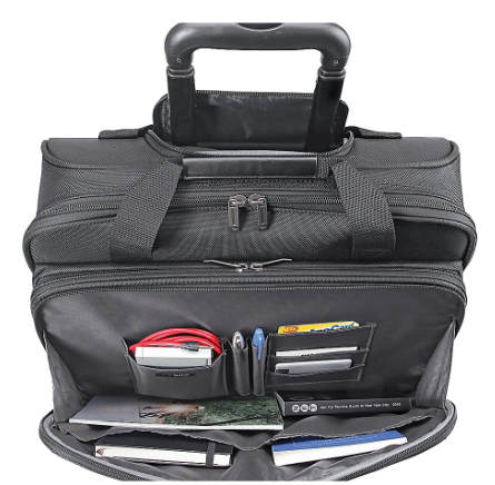 Solo® Rolling Laptop Case/Overnighter, Ballistic Poly, Black