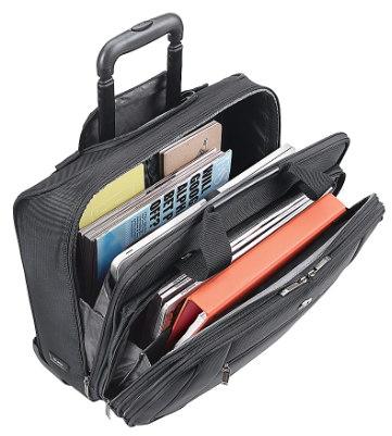 Solo® Rolling Laptop Case/Overnighter, Ballistic Poly, Black