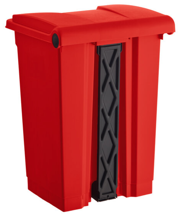 Rubbermaid Commercial Step-on Waste Container, Plastic, 12 Gal, Red