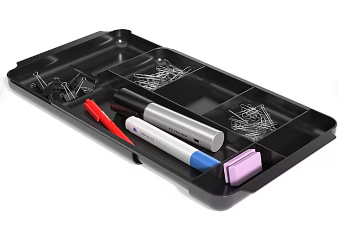 TRU RED 7-Compartment Expandable Plastic Drawer Organizer, Black