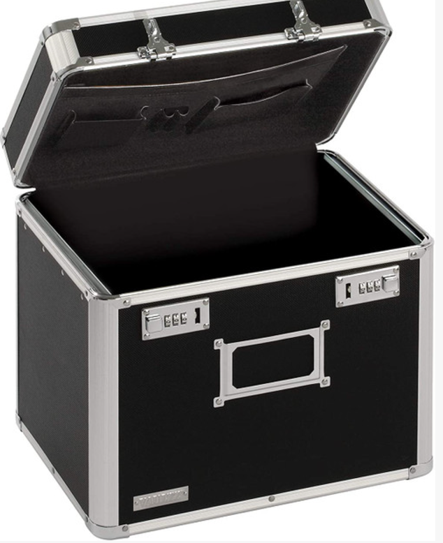 Vaultz Locking File Chest, Letter Files, 13.5" X 10.5" X 13.25", Black