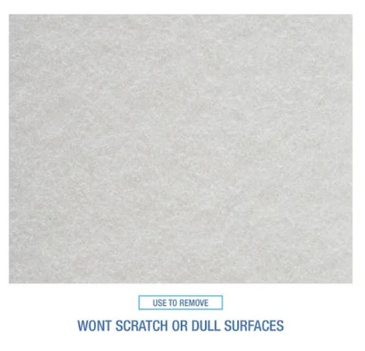 198 Boardwalk Light Duty Scour Pad- White - 6 X 9 in.