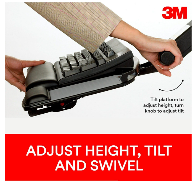3M Keyboard Platform, Adjustable KP200LE, 10.625 in X 26.5 in X 2.0 in - 2" Height X 10.6" Width X 26.5" Depth - 1  Local Pickup Only