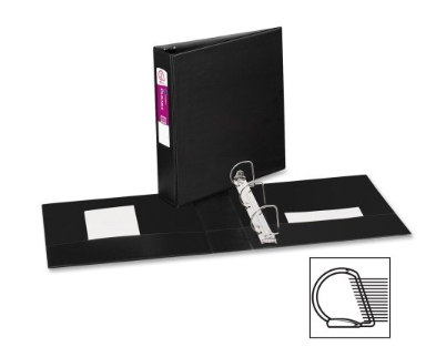 Avery 2 3-Ring Non-View Binders, Slant Ring, Black