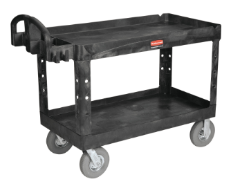640-4546-BLA HD Lipped 2-Shelf Utility Cart Large - Local Pickup Only
