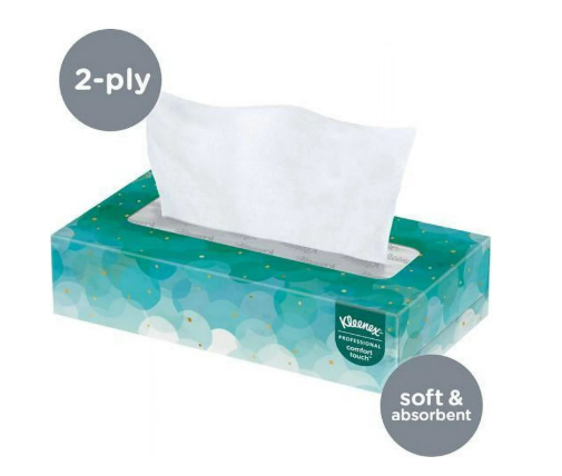 Kleenex 2-Ply Facial Tissue, Flat,100 Count (Pack of 5)