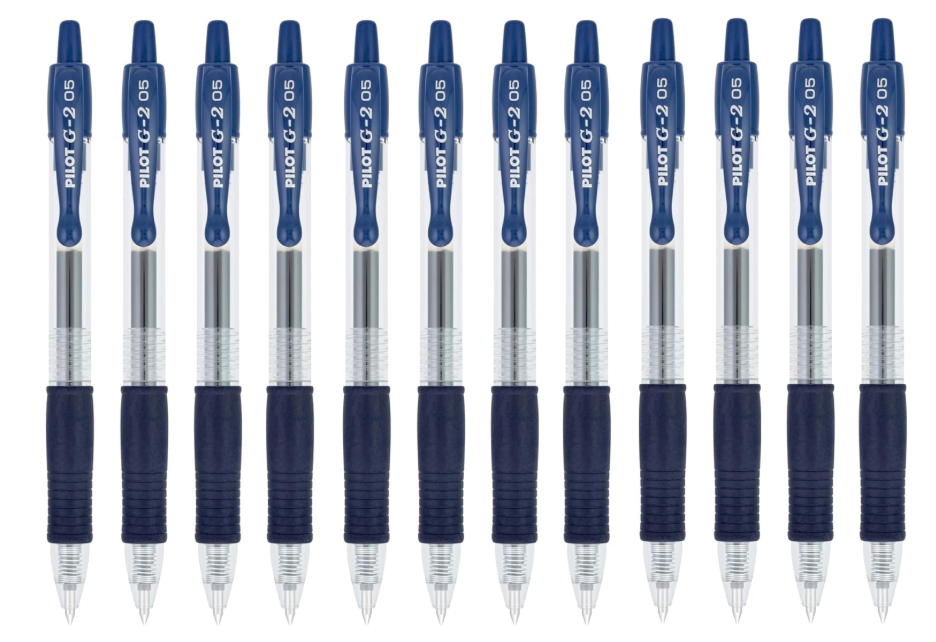 PILOT G2 Roller Ball Retractable Gel Pen- Navy Ink- Fine- Dozen