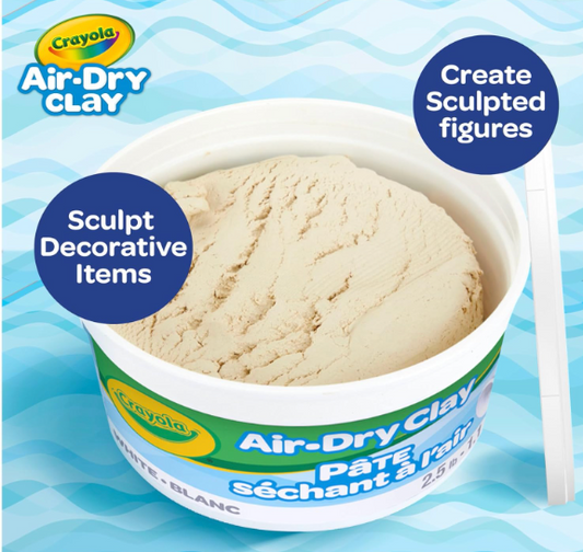 Crayola AirDry Clay, White, 2.5lb bucket