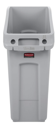 Slim Jim® 13 Gal Under Counter Container, Gray, Waste Disposal