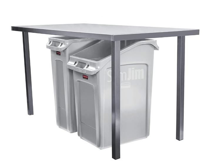 Slim Jim® 13 Gal Under Counter Container, Gray, Waste Disposal