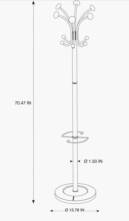 Alba Classical Coat Stand, Chrome (PMCLAS)