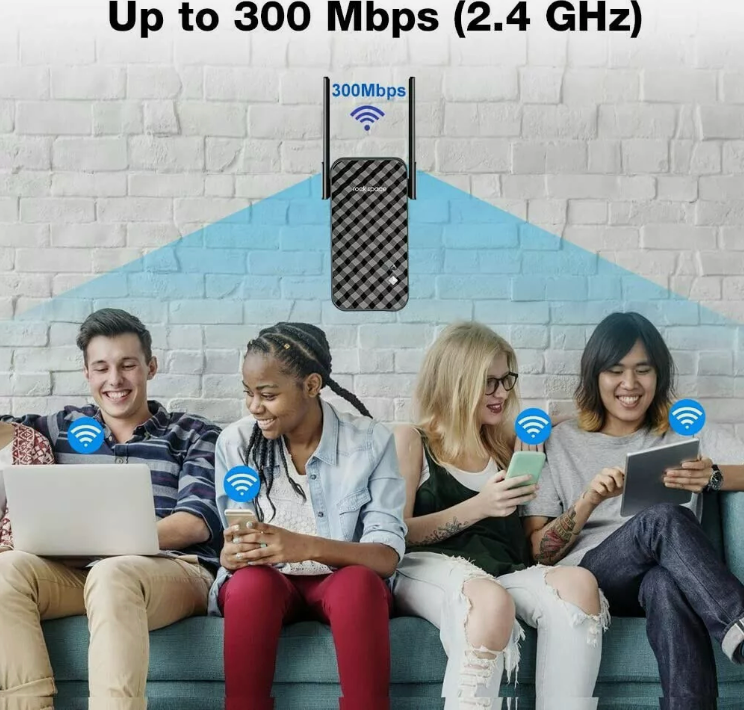 Rock Space N300 WiFi Range Extender Wireless Repeater High Speed 2.4GHz