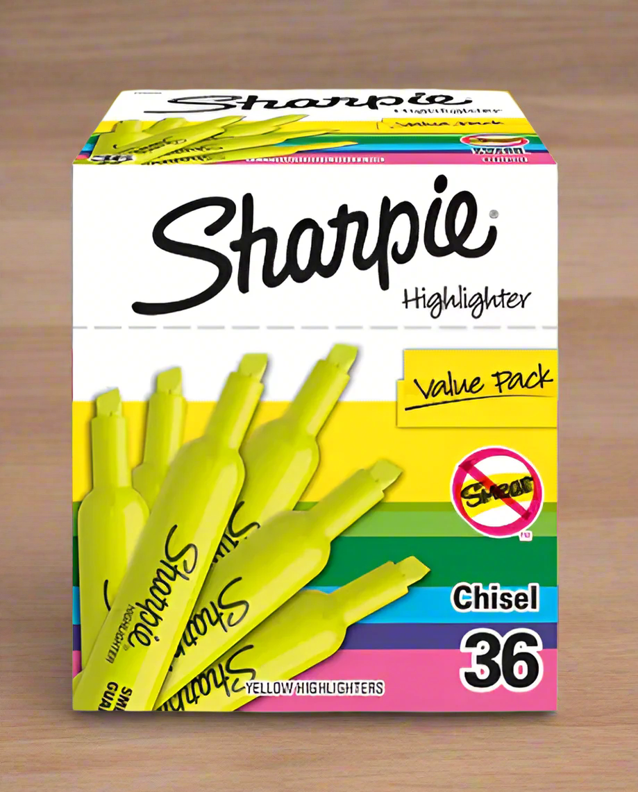 Accent Tank Style Highlighter, Chisel Tip, Fluorescent Yellow, 36/box