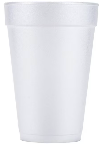 Dart Foam Drink Cups, 12-oz, White, 40 - 25ct Bags/Carton, 1000pcs, Model: DCC12J12