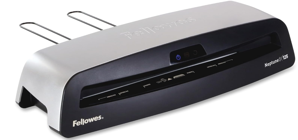 Fellowes Neptune 3 125 Laminator with 10 Pouches, 12.5 Inch (5721401), Silver, Black