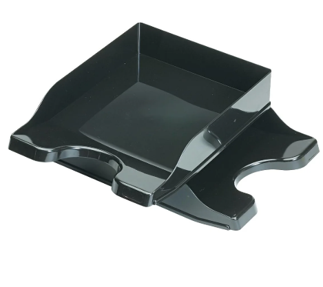 Deflect-O Docutray Multi-Directional Stacking Tray, 2 Tiers, Black