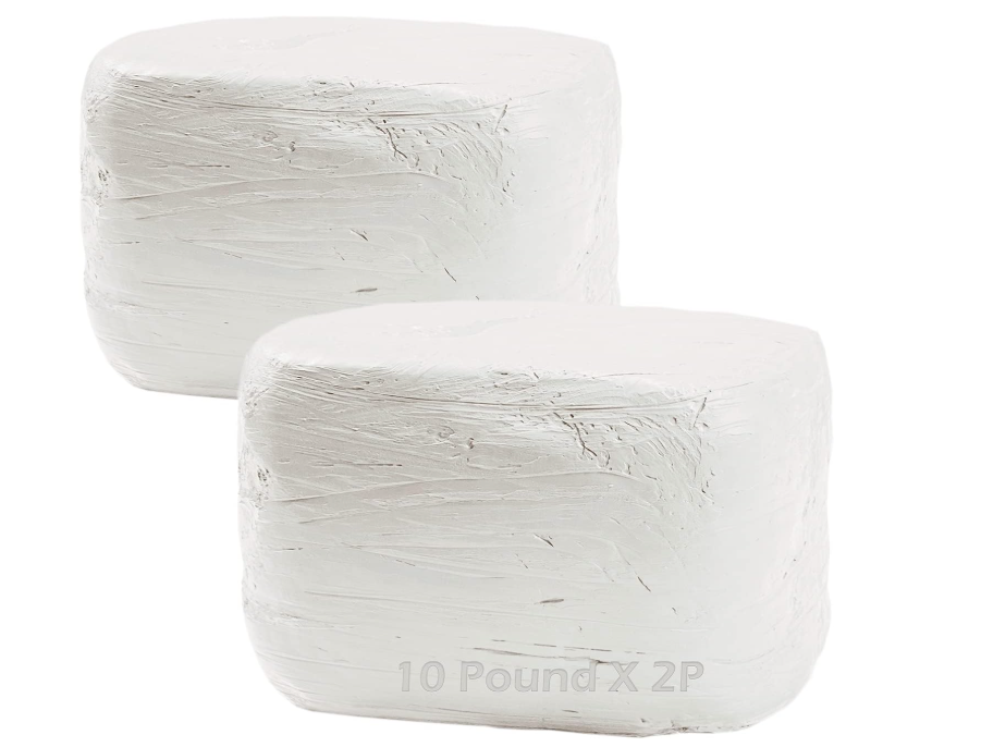 ReArt Natural Air-Dry Clay, Pottery Clay, All-Purpose Modeling Clay 20lbs for Sculpting, Hand Modeling and Throwing (White)