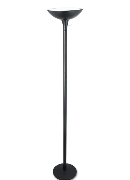Alera ALELMPF52B 12.5 in. x 12.5 in. x 72 in. Corded Torchier Floor Lamp - Matte Black - LIGHT BULB NOT INLCUDED